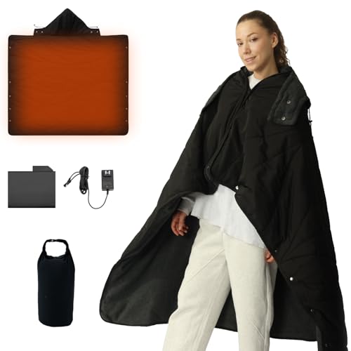 ZonLi Heated Blanket Battery Operated, Wearable Portable Electric Blanket with Rechargeable Battery, 50