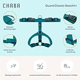 Chaba Guard Hundegeschirr für kleine und mittelgroße Hunde mit Kontrolle, Anti-Zug & Würgen, Verstellbar, Bequem und Leicht, Classic Step-in Brustgeschirr, Dog Harness, Größe M, MEERES