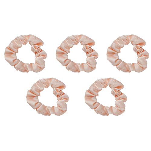 Kitsch Satin Scrunchies, Softer than Silk, Hair Scrunchies for Frizz Prevention, Satin Hair Ties for Breakage Prevention and Gentle Style Preservation, Sleep and Night Scrunchie, 5 Pack, Blush
