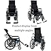 PA-DABAOO Reclining Wheelchair, Lightweight Carbon Steel Folding Wheelchair, Lightweight Sports Reclining Wheelchair with Commode and Removable Headrest,B