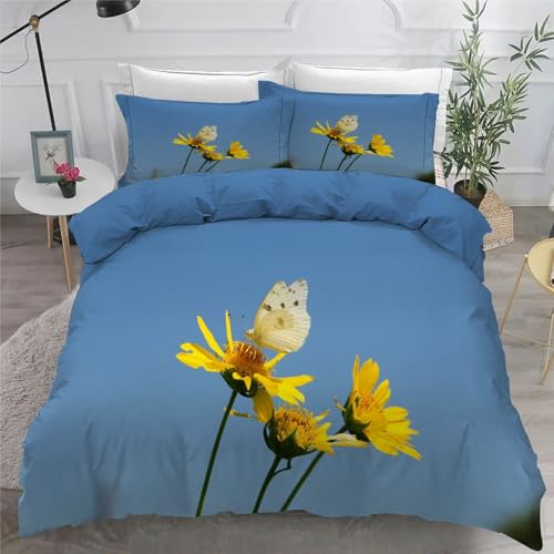 Parure de lit 90x190 papillon microfibre douce 3 pièces