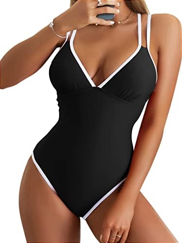 B2prity Women’s V Neck One Piece Swimsuits Tummy Control Bathing Suit Cross Back Swimwear Slimming 1 Piece Swimsuit B2prity Women’s V Neck One Piece Swimsuits Tummy Control Bathing Suit Cross Back Swimwear Slimming 1 Piece Swimsuit