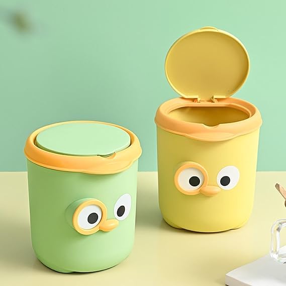 ARYKA Mini Desk Trash Can Cartoon Dustbin Tiny Trash Bin for Bathroom Home Offices Yellow | Household Supplies & Cleaning | Trash Cans & Wastebaskets | Home & Garden | 1 Mini Trash Can 4