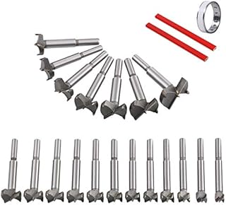 flintronic Dübelbohrer Holzbohrer 19-tlg Forstnerbohrer (10-40mm) Flat Bottom Blind Hole Bit Set, Forstner Bohrer Cutter Bit-Set Rund Schaft Holz Tools