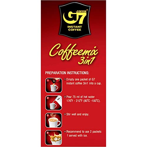 Trung Nguyen - G7 3 In 1 Instant Coffee - 1 Pack 100 Sachets | Roasted Ground Coffee Blend with Creamer and Sugar, Suitable for Most Coffee Brewing Methods, (16gr/stick) - Thumbnail 6