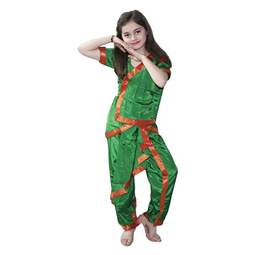 Image of Kaku Fancy Dresses Indian Classical Dance Costume for Girls, Bharatnatyam, Sufi, Kathak Dance Costume Accessory for Kids
