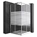 Produktbild Sogood 90x90cm Eckeinstieg Duschkabine Schiebetür Duschabtrennung Milchglas Streifen Eckdusche 6mm ESG Glas Höhe 190cm Rav16MS