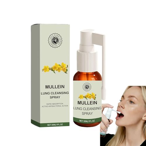 Hushblade Mullein Lung Cleansing Spray Organic Herbal Lung Cleanse Mist with Mullein Leaf Extract Natural Lung Easy Breathing & Respiratory Support Relief and Lung Cleanse (1)