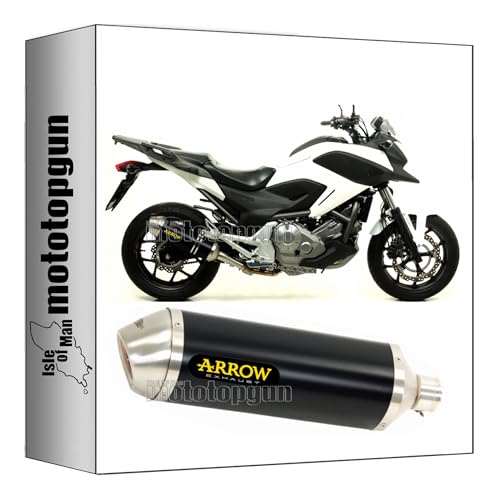 Silencieux Arrow 71796AON* aluminium noir haut de gamme avec raccord 71463MI pour moto NC 700 X
