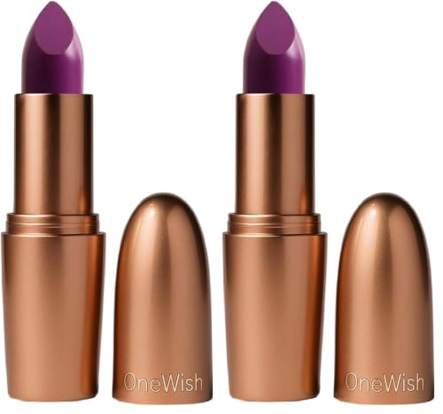 Image of One Wish Creamy Matte Lipstick Long Lasting for Women - Purple AF Shade 22 | Full Coverage | Creamy Formula | No Flaky Lips | No Dryness | High-Pigment | SPF | Vitamin E, Almond Oil & Shea Butter for Moisturising Lip | 8 Hrs Lasting | Smooth Finish | 3.8 gm