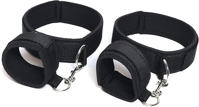 Nylon Wrist and Ankle Restraint Handcuffs for Roleplay, Exercise, Movie, Drama Or Stage Performance | Strong Velcro Closure, Adjustable Length, Metal Swivel Hook, Pair of 2, 25 inch Strap Length-picture-26