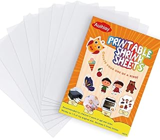 Auihiay 8 Pieces Printable Shrink Sheets Plastic Semitransparent Shrink Film Papers Sheets for Inkjet Printer Kids DIY Art and Craft Activity, 11.6 x 8.3 inch / 29.5 x 21 cm