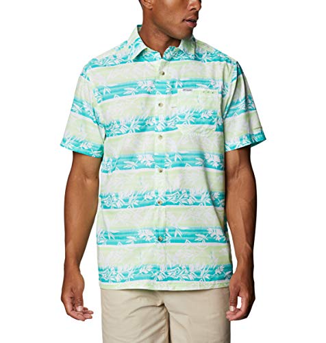 Chemise de camping Columbia respirante imprimé poisson Lime Glow pour homme taille M