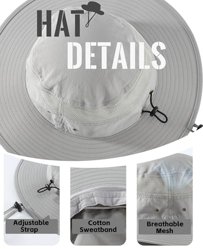 Image of Home Prefer UPF 50+ Men's Sun Hat Wide Brim Bucket Hat UV Protection Hat for Mens Womens Beach Safari Gardening Golf Fishing