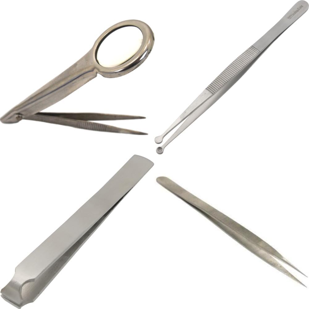 'Jewelry Repair Beading Tool Set with Loupe, Tweezers & Magnifying Glass'