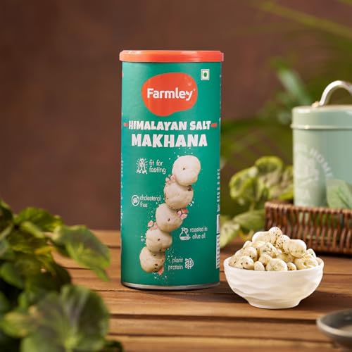 Image of Farmley Himalayan Salted Roasted and Flavoured Makhana | Healthy & Crunchy Snack | Cholesterol Free | Gluten Free | Rich In Protein & Calcium | Roasted In Olive Oil - 83g Jar