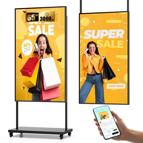 Image of HARZHI 65 inch Digital Window Display, 3000 Nits High Brightness, 4K UHD LCD Screen, Auto Brightness Light Sensor, High Temperature Resistant