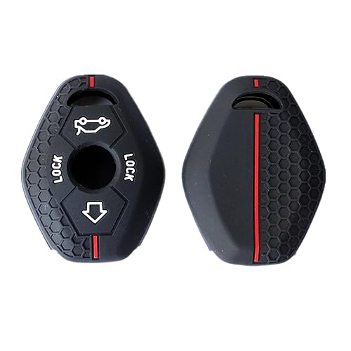 Happyit Cas de Couverture de Coquille de Clé de Voiture en Silicone à Motif en Nid d'abeille Compatibilité avec BMW X3 X5 Z3 Z4 3 5 7 Series E38 E39 E46 E83...