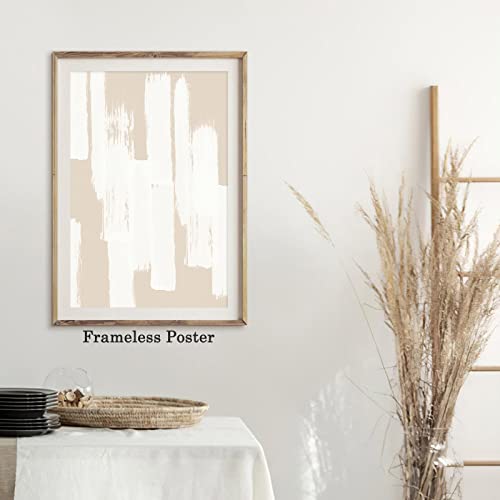 Abstract Beige Canvas Wall Art Boho Mid Century Modern Abstract Art Prints Beige And White Paintings Poster Abstract Neutral Pictures Minimalist Art Wall Decor Beige Neutral Prints 16X24Inch No Frame #TOP3