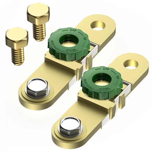 LotFancy Side Post Battery Disconnect Switch for Auto Truck RV Boat Marine Pack of 2 12V 24V Battery Cutoff Switch with Long Bolt