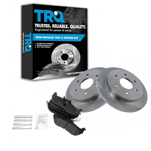 Image of TRQ Rear Semi Metallic Brake Pad and Rotor Set