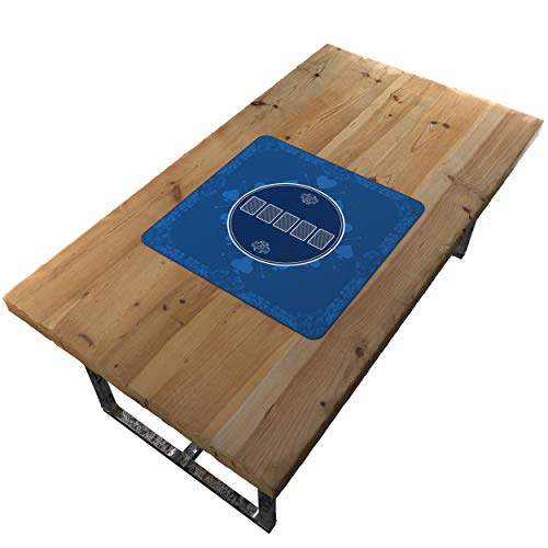 Bullets Playing Cards, Heads-Up Poker Mat Blue in 80 x 80 cm for Your Own Poker Table Deluxe Poker Cloth, Poker Rug, Poker Table Cover - Image 2