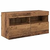 Homgoday LED Beleuchteter TV-Wandschrank Altholz 80x30x40cm - Modernes Wohnzimmer Design Model882977