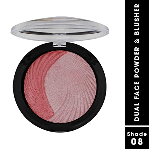 Image of FASHION COLOUR Dual Face Powder & Blusher | Easy Blend | Highly Pigmented | Natural Glow | Face Makeup Blush For Cheekbones & Highlighting | Face Blusher For All Skin Tones | Shade 08