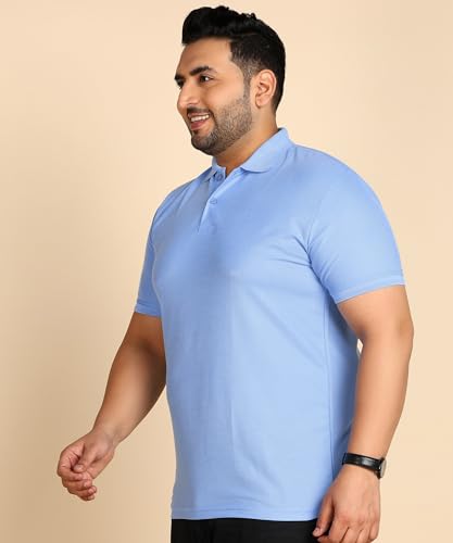 Image of INKKR Plus Size Solid Men's Polo Neck T-Shirt