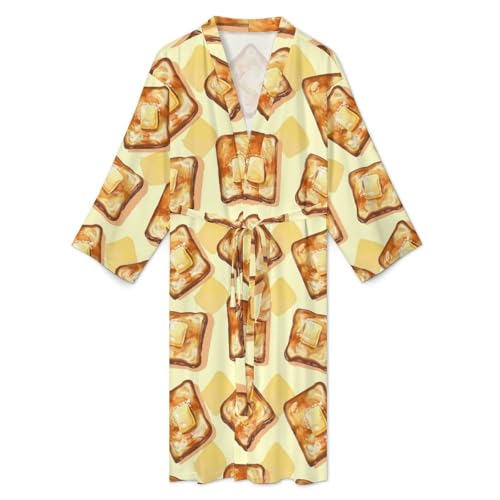 Golden Toasts Funny Men's Robe Soft Lightweight Bathrobe Long-sleeve Spa Robes 6