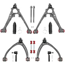 Front End 12pc Control Arms Suspension Kit for Chevy Silverado 1500,Suburban 1500,GMC Sierra 1500, Yukon XL 1500/Yukon, Avalanche, Tahoe, Cadillac Escalade ESV/EXT, 4 Tie Rods 2 Boots 2 Sway Bars
