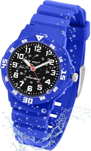 CKV Kids Analog Watches for Girls Boys Children Watches with Luminous Easy to Read Learning Time, Soft Band, 30M Waterproof Child Watch, Great Birthday Gifts for Ages 3-12 Kids