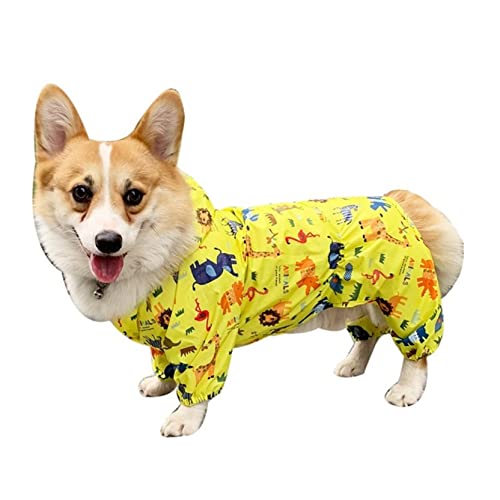 Pet Jumpsuit Raincoat Animal Printed Dog Rain Coat Waterproof Hoodies For Small Large Dogs Outdoor Clothes #TOP5