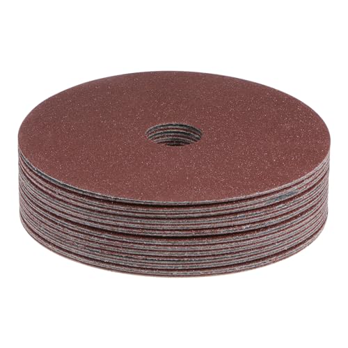 Image of sourcing map 25pcs 120 Grit Aluminum Oxide Resin Fiber Discs 5"x7/8" Metal Sanding Grinding Discs for Angle Grinding Machine Polishing and Grinding Metals, Wood, and Fiberglass