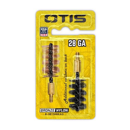 Otis Technology 28 Gauge Bore Brush 2 Pack (Nylon & Bronze)
