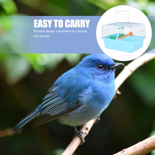 Image of BESPORTBLE Portable Bird Carrier Travel Cage with Perch Food Box and Waterer Spacious Bird Cage for Parrots Lovebirds and Small Birds Easy to Carry for Travel