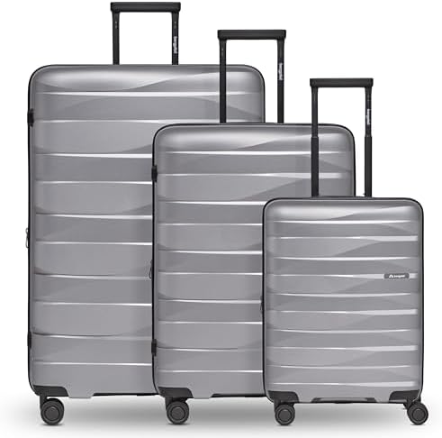 Bergpfeil Kofferset 3-teilig Hartschalenkoffer leicht S M L | Kofferset 3-teilig Unisex Polypropylen Schwarz Travel Serie