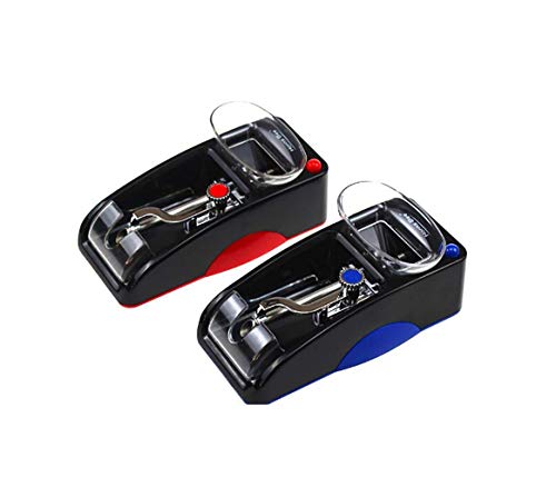 Portable Household Electric Cigarette Rolling Machine,Mini Automatic Injector Tobacco Roller Maker with Transparent Tobacco Hopper. (Blue one)