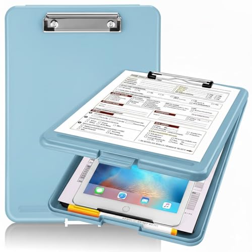 Image of oddpod Praise A4 Clip Pad /Clipboard with Storage Case for Paper and Document Storage 83002 (Light Blue)