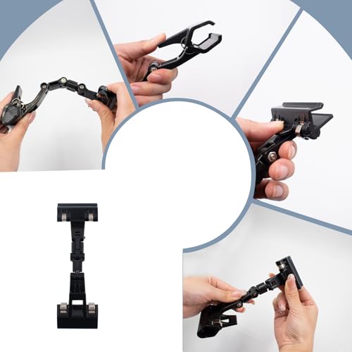 KeaJuidy 3 Stück A5 Acryl Schilderhalter mit Klemme Doppelseitiger Klemmen Drehbar Etikettendisplayhalter Schild Halteklammer für Einzelhandel, Geschäft