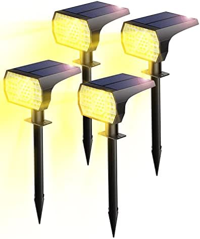 Kaxiida Solar Lights Outdoor Waterproof, 56LEDs Solar Landscape Light, IP67 Adjustable Lights Wall Lights in One, for Gardens Pool Courtyard Driveway-Warm White