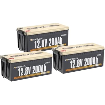 Power Queen 12V 200Ah LiFePO4 Battery 2560Wh, RV Lithium Battery up to 15000 Deep Cycles, Backup Power for Solar Off Grid, Home Energy Storage, Camper Van Trailer