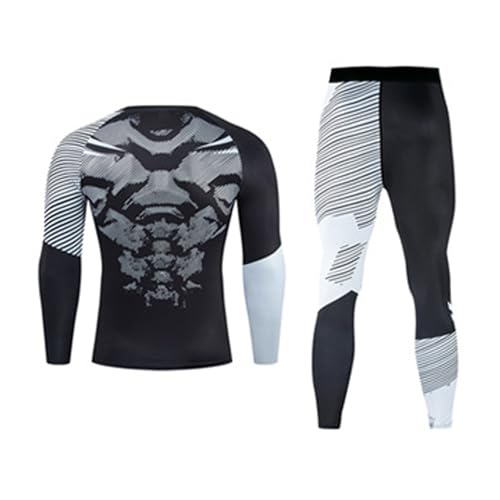 Ropa interior térmica masculina para entrenar en invierno conjunto de compresión suave 4