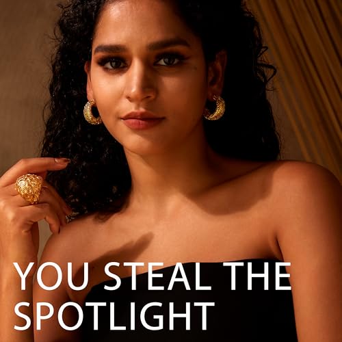 18k gold earrings for women, suitable for women, light weight, thick and sturdy, hypoallergenic, thick opening, twisted shape earring set, jewelry gift.2