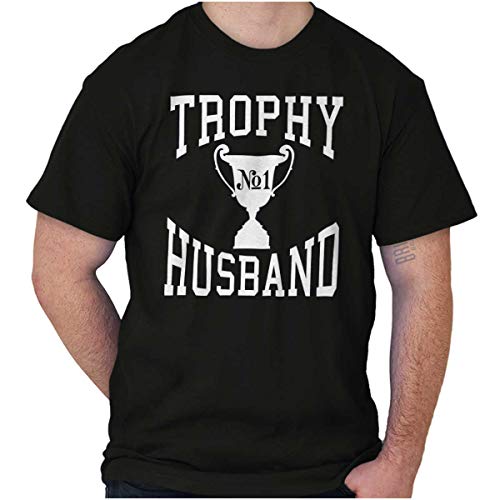 Trophy Husband No. 1 Hubby Award Mens Graphic T Shirt Tees Black