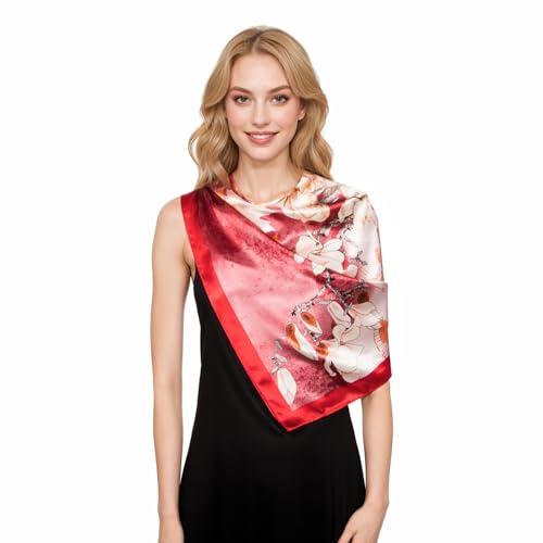 RIIQIICHY 35 Inch Head Scarf for Women Like Silk Scarf Hair Scarf - 4 PCS Square Scarf Bandanas for Women4