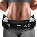 PYFK Running Belt with Water Bottles, Hydration Belt for Men and Women, Water Bottle Holder Running Pouch Water Belt, Fanny Pack Fits 7 inches Phones, Waist pack for Runner Jogging (Upgraded Black)
