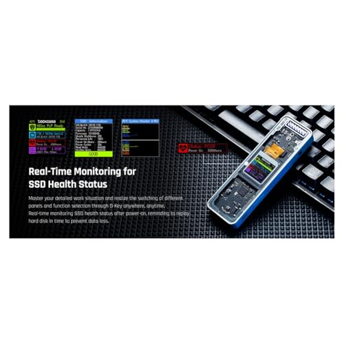 Smart 2280 M.2 NVMe SSD Enclosure con LCD Negro miniatura 3