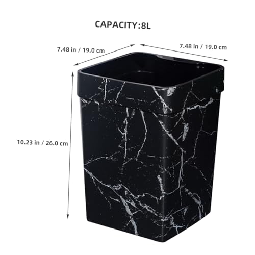 Bote de basura rectangular de plástico color negro miniatura 7