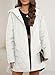 EVALESS Puffer Jacket for Women Lightweight Diamond Quilted Jackets Long Winter Coats Womens Fashion 2025 Hooded Long Sleeve Button Down Clothes White Jacket for Work with Pockets, Large